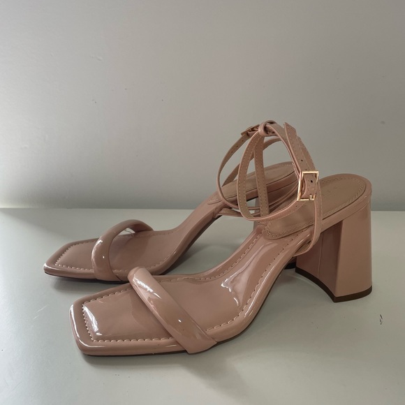 ASOS DESIGN Neva barely there heeled sandals in beige Size 10 - Picture 5 of 10
